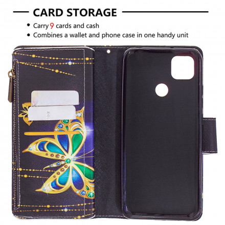 Xiaomi redmi 9C Case Zipped Pocket Butterflies