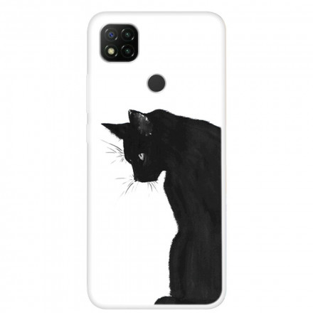 Xiaomi Redmi 9C Pensive Black Cat Case