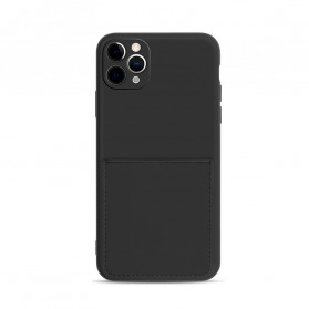 iPhone 11 Pro Max Silicone and Leatherette Card Case