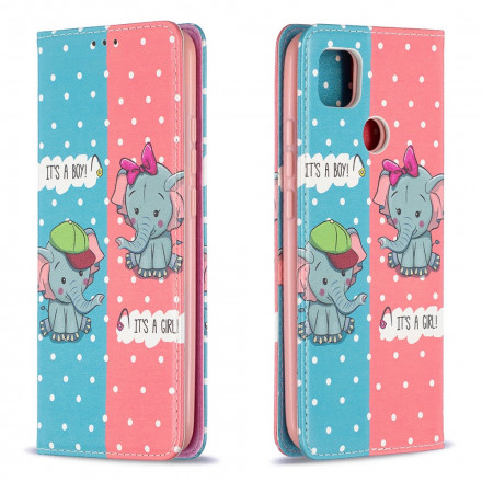 Flip Cover Xiaomi Redmi 9C Baby Elephants