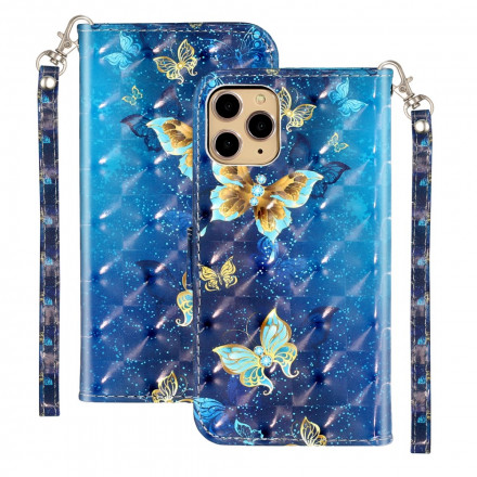 Case iPhone 11 Pro Max Light Spot Butterflies with Strap
