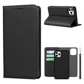 Flip Cover iPhone 11 Pro Max Genuine Leather Lychee Detachable Cover