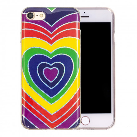 Case iPhone SE 2 / 8 / 7 Heart Vintage Glitter