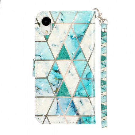 Case iPhone XR Marble Light Spots with Strap