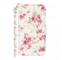 Case iPhone XR Flowers Light Spots with Strap