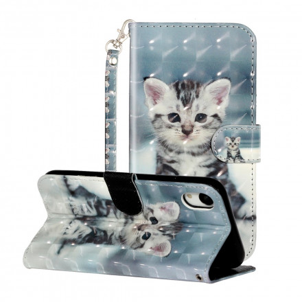 Case iPhone XR Kitten Light Spots with Strap