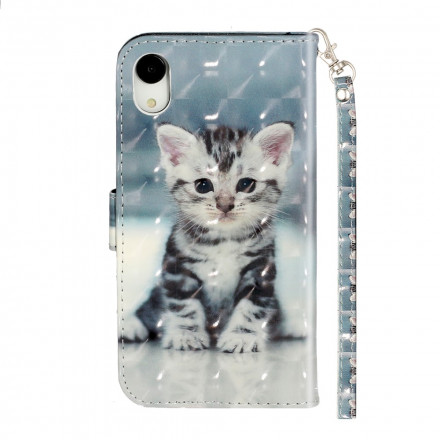 Case iPhone XR Kitten Light Spots with Strap