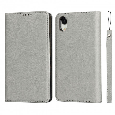 Flip Cover iPhone XR Genuine Leather Lychee Detachable Cover