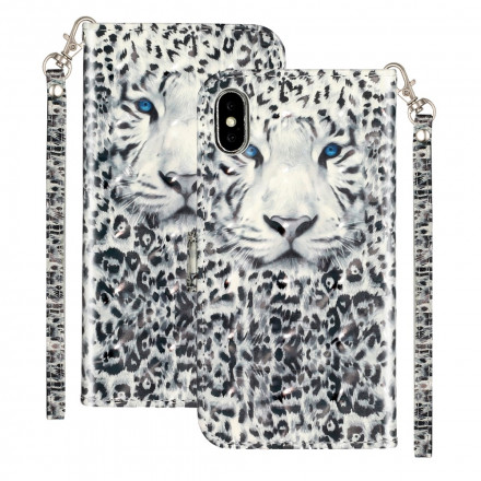 Case iPhone X / XS Tiger Light Spots with Strap