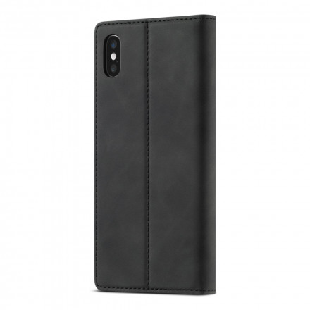 Flip Cover iPhone X / XS LC.IMEEKE Effet Cuir