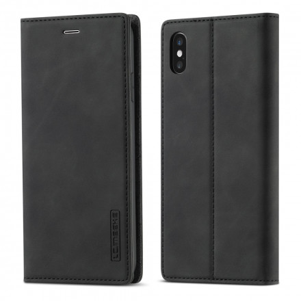 Flip Cover iPhone X / XS LC.IMEEKE Effet Cuir