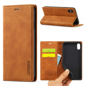 Flip Cover iPhone X / XS LC.IMEEKE Effet Cuir
