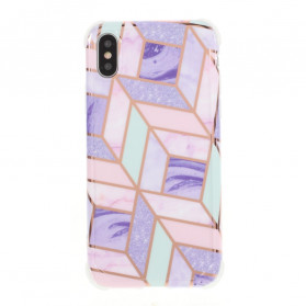 iPhone XS Max Geometric Flashy Marble Case