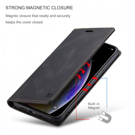 Flip Cover iPhone XS Max Effet Cuir Technologie RFID