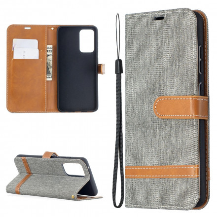 Case Samsung Galaxy A52 4G / A52 5G Fabric and Leather effect with strap