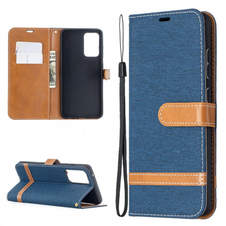 Case Samsung Galaxy A52 4G / A52 5G Fabric and Leather effect with strap