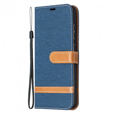 Case Samsung Galaxy A52 4G / A52 5G Fabric and Leather effect with strap