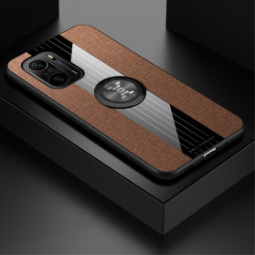 Poco F3 Hybrid and Jeans Texture Case with Support Ring