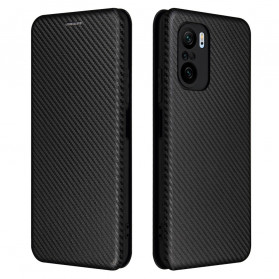 Flip Cover Poco F3 Carbon Fiber with Ring Support