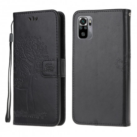 Xiaomi Redmi Note 10 / Note 10s Tree and Owl Lanyard Case
