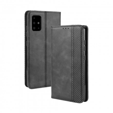 Flip Cover Samsung Galaxy A42 5G Effet Cuir Vintage Stylisé