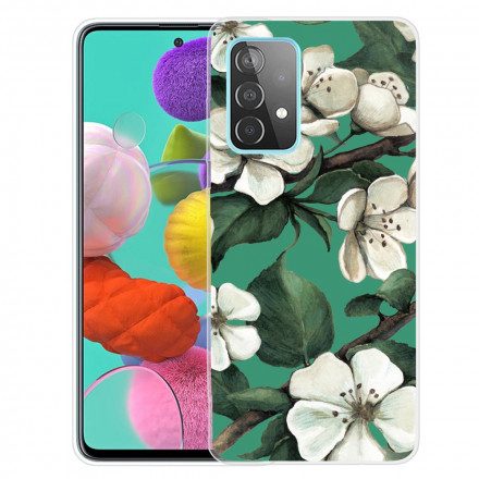 Cover Samsung Galaxy A32 4G White Flowers Painted