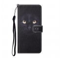 Samsung Galaxy A32 4G Black Cat Eye Case with Strap