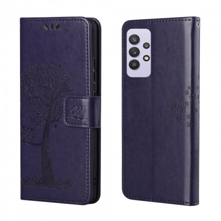 Case Samsung Galaxy A32 4G Tree and Owls with Strap