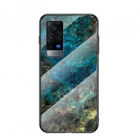 Vivo X60 Pro Case Marble Colors Tempered Glass