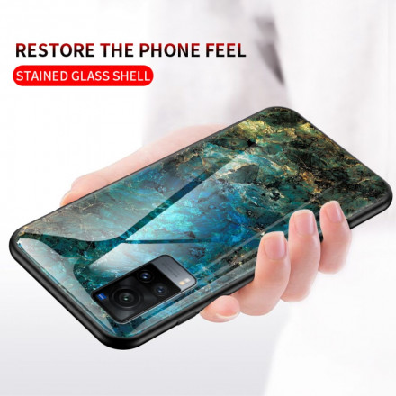 Vivo X60 Pro Case Marble Colors Tempered Glass