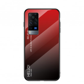 Vivo X60 Pro Case Tempered Glass Hello