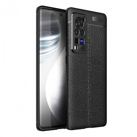 Vivo X60 Pro Cover Leather Effect Lychee Double Line