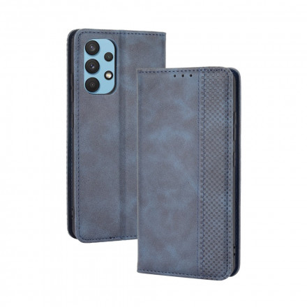 Flip Cover Samsung Galaxy A32 4G Effet Cuir Vintage Stylisé