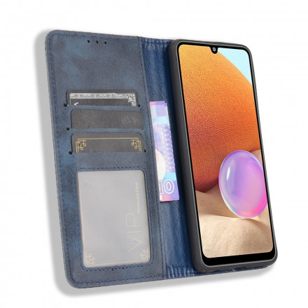 Flip Cover Samsung Galaxy A32 4G Effet Cuir Vintage Stylisé