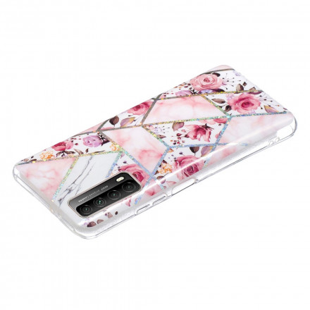 Cover Huawei P smart 2021 Marbled Flowers