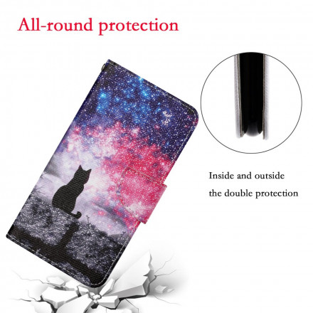 Case Samsung Galaxy A12 Cat Stories with Strap