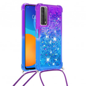 Huawei P Smart 2021 Silicone Case Glitter and Cord