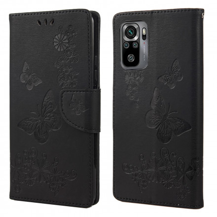 Xiaomi Redmi Note 10 / Note 10s Case Only Butterflies with Strap
