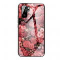 Xiaomi Redmi Note 10 / Note 10s Tempered Glass Case Pink Flowers