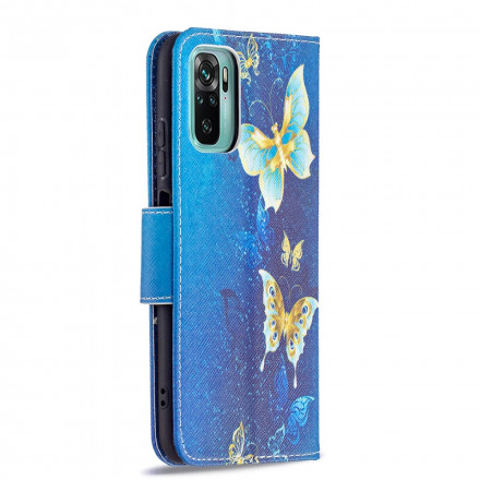 Xiaomi Redmi Note 10 / Note 10s Gold Butterfly Case