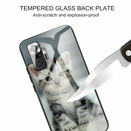 Xiaomi Redmi Note 10 Pro Case Tempered Glass Kitten