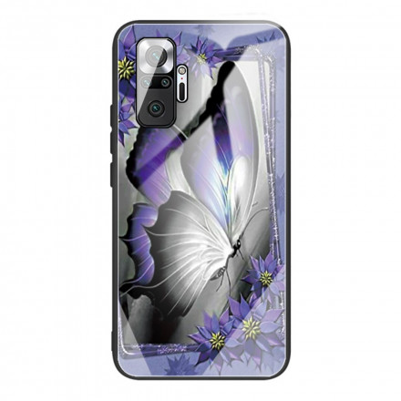 Xiaomi Redmi Note 10 Pro Toughened Glass Case Butterfly Purple
