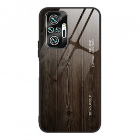 Xiaomi Redmi Note 10 Pro Case Tempered Glass Design Wood