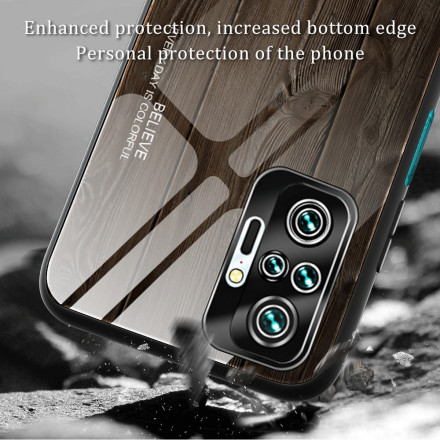 Xiaomi Redmi Note 10 Pro Case Tempered Glass Design Wood