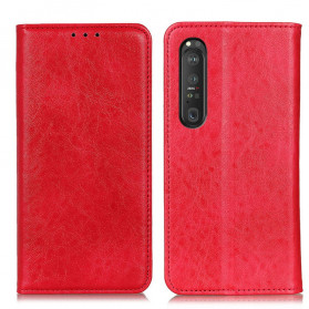 Flip Cover Sony Xperia 1 III Cuir Fendu Texturé