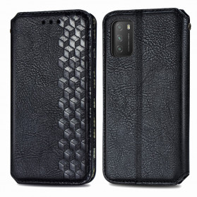 Flip Cover Poco M3 Effet Cuir Texture Diamant