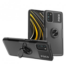Case Poco M3 Ring Ring Carbon Fiber