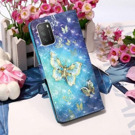 Poco M3 Gold Butterfly Case