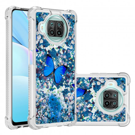 Xiaomi Mi 10T Lite 5G / Redmi Note 9 Pro 5G Case Blue Butterflies Glitter