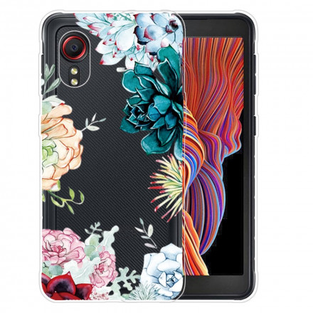 Samsung Galaxy XCover 5 Transparent Watercolor Flower Case